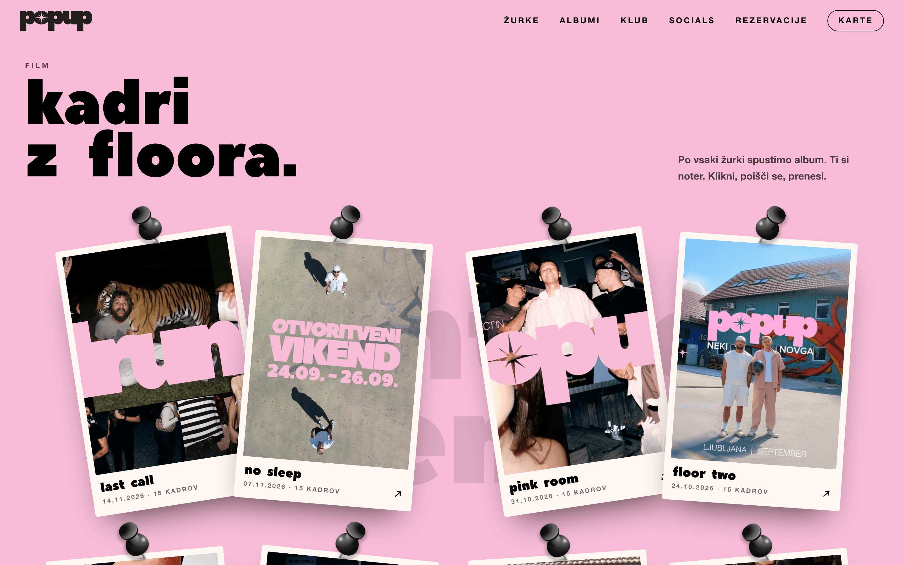 Albumi popupa kot polaroidi: last call, no sleep, pink room in floor two