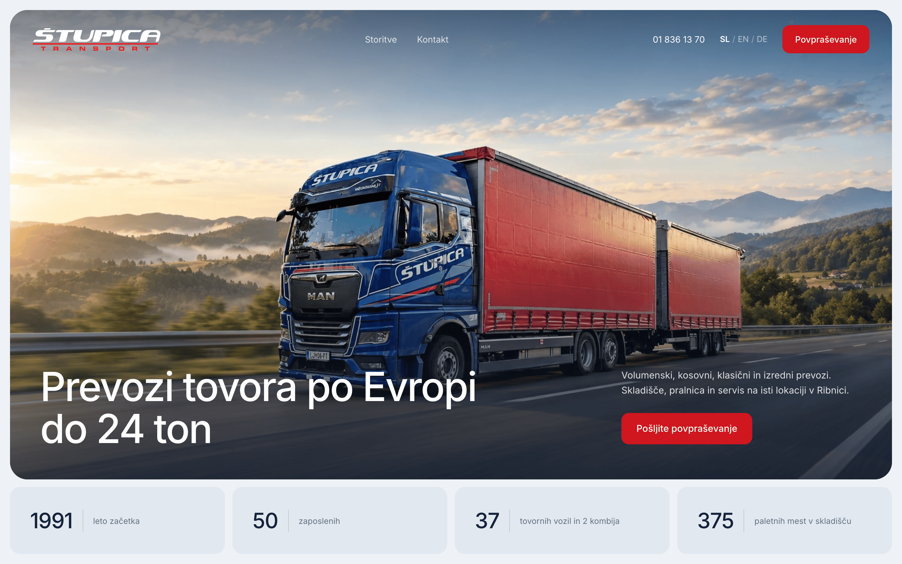 Štupica Transport, a site we built